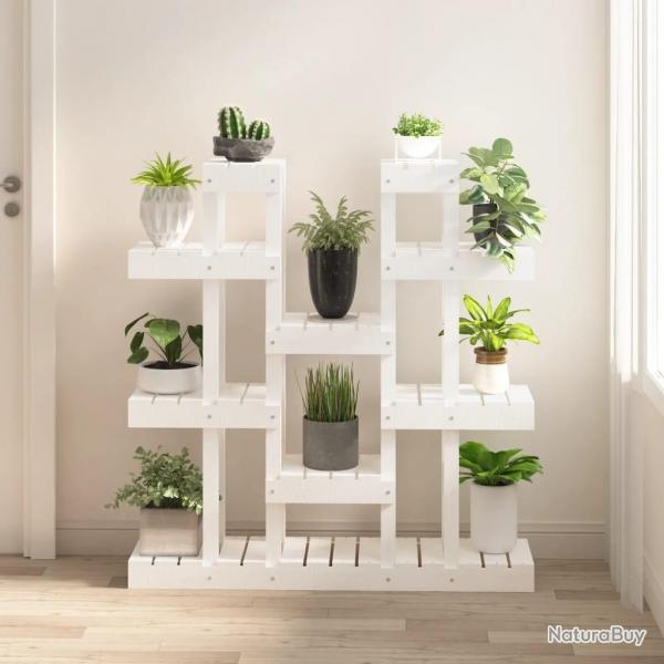 Support  plantes Blanc 104,5x25x109,5 cm Bois massif de pin