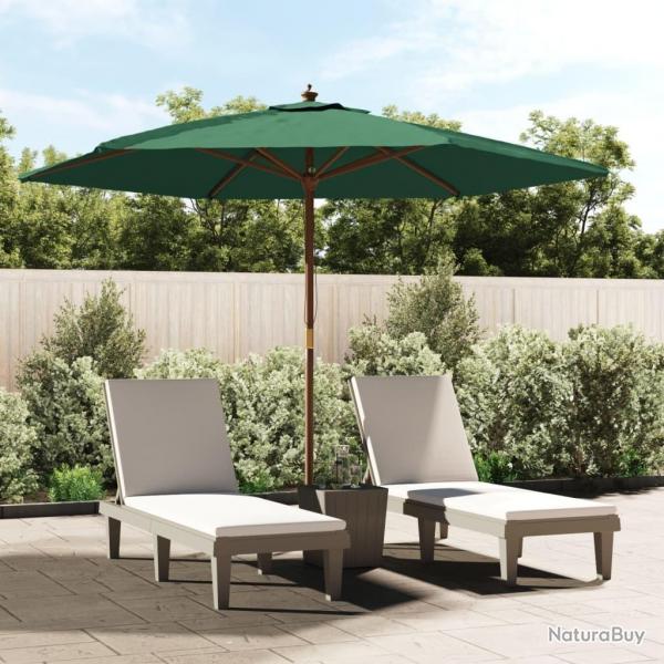 Parasol de jardin avec mt en bois vert 299x240 cm