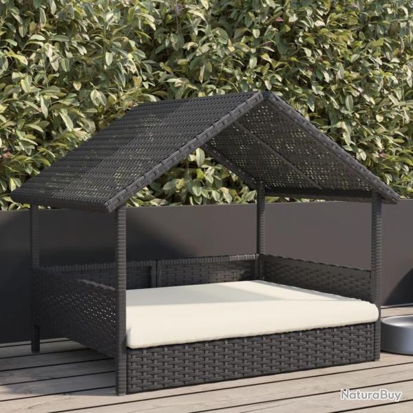 Niche pour chien avec coussin rsine tresse