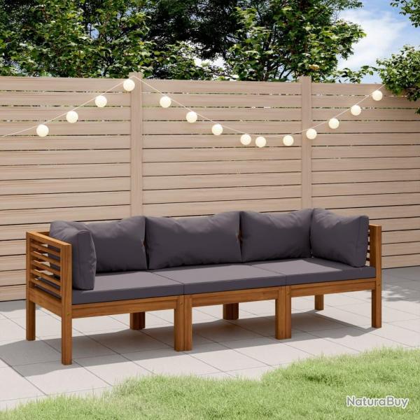 Canap de jardin  3 places avec coussin Bois d'acacia massif
