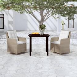 Ensemble à manger de jardin 3 pcs Marron