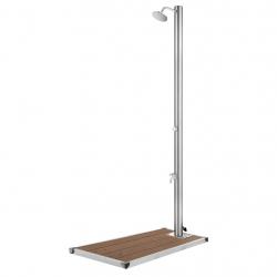 Douche de jardin avec base marron 220 cm Acier inoxydable