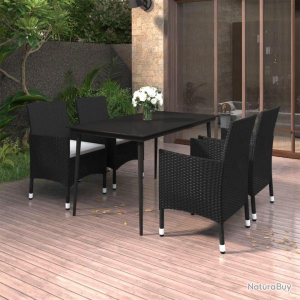 Ensemble  manger de jardin coussins 5 pcs Rsine tresse Verre