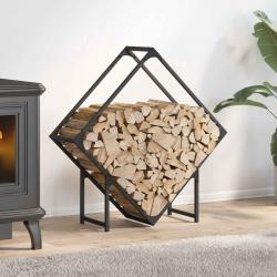 Portant de bois chauffage noir 80x25x80 cm