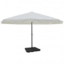 Parasol de jardin avec base portable aluminium blanc