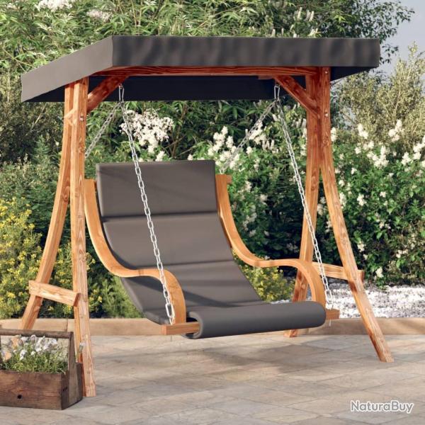 Chaise balanoire avec coussin et auvent bois massif d'pica