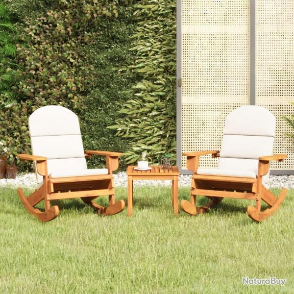 Ensemble de salon de jardin Adirondack 3 pcs bois acacia solide