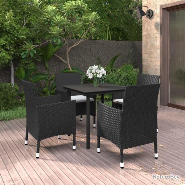 Ensemble  manger de jardin coussins 5 pcs Rsine tresse Verre