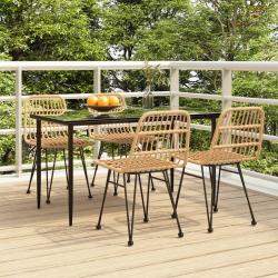 Ensemble à manger de jardin 5pcs Résine tressée