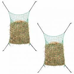 Filets à foin 2 pcs rectangulaire vert 200x120 cm PP