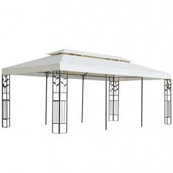 Belvédère à double toit blanc 6x3 m acier