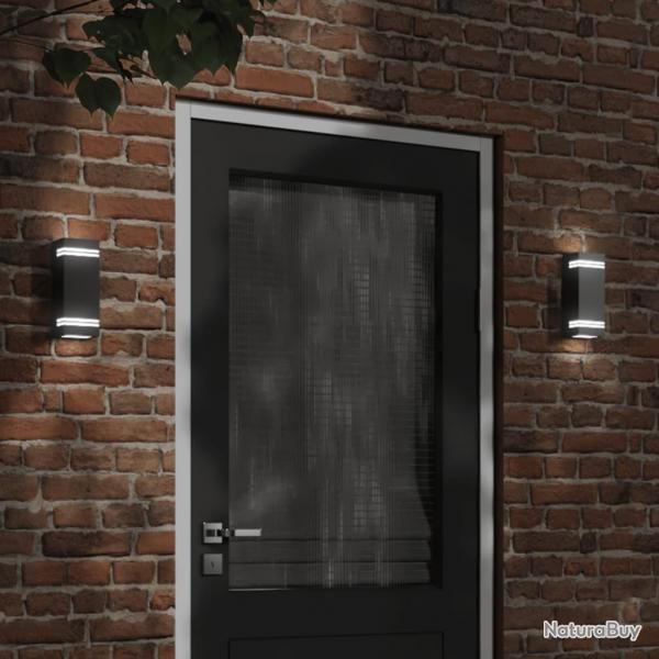 Applique murale d'extrieur noir acier inoxydable