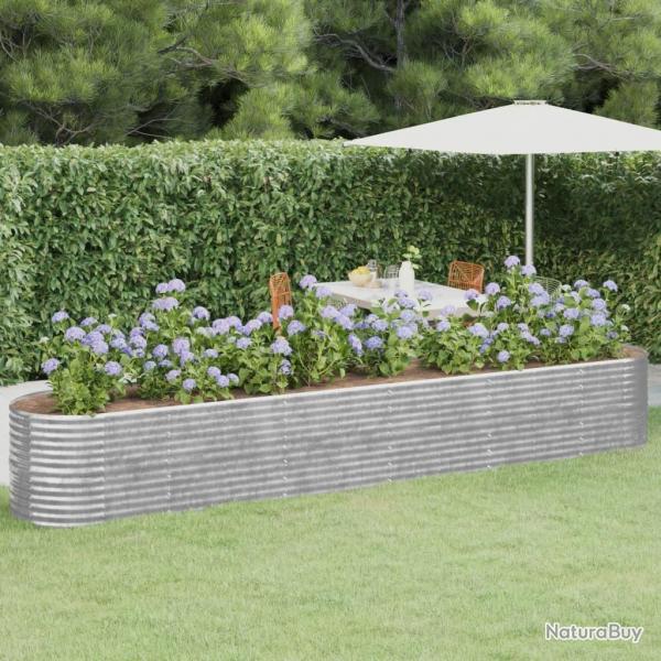 Lit surlev de jardin Acier enduit de poudre Argent
