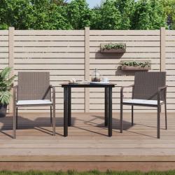 Ensemble à manger de jardin 3 pcs coussins résine tressée acier