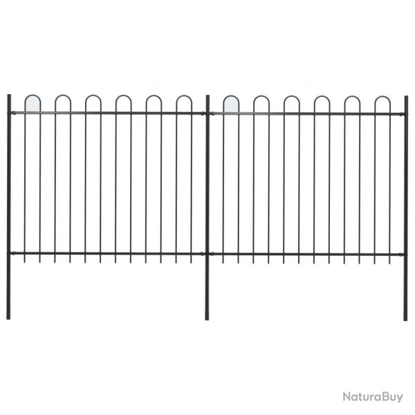 Clture de jardin avec dessus en cerceau Acier 3,4 x 1,5 m Noir