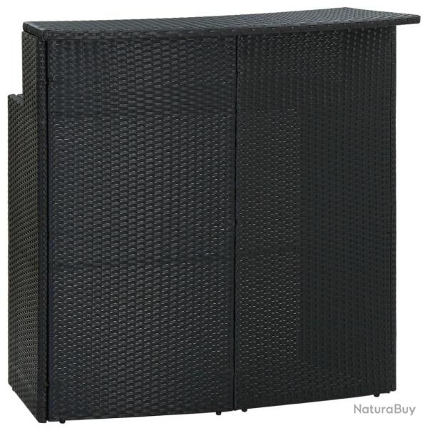 Table de bar de jardin Noir 120x55x110 cm Rsine tresse