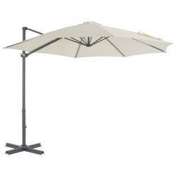 Parasol de jardin en porte-à-faux et poteau en aluminium sable