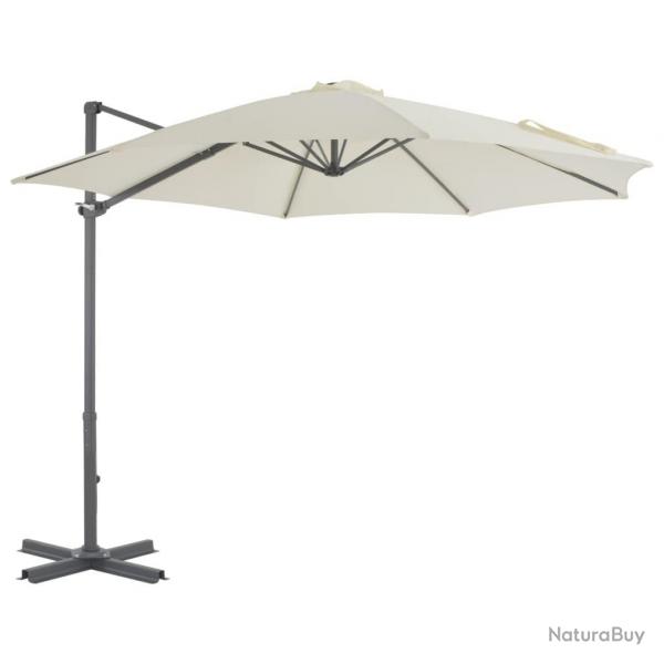 Parasol de jardin en porte--faux et poteau en aluminium sable