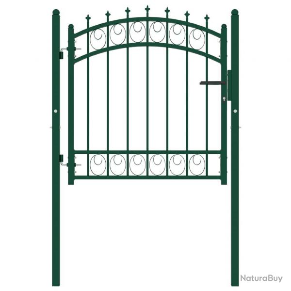 Portail de clture avec pointes Acier 100x100 cm Vert