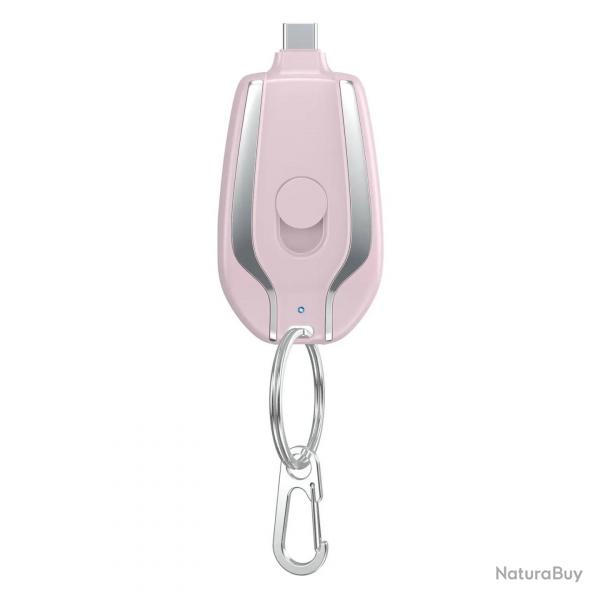 Mini batterie externe avec porte-cls, grande capacit 1500mAh Type C 1500mAH Pink 6000mAh
