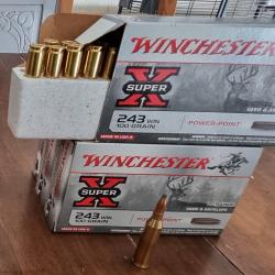 Lot 4 boites Munitions winchester 243 Super X