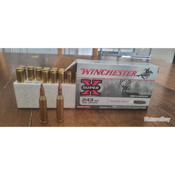 Boites Munitions winchester 243 Super X et 243 winchester Varmint-X