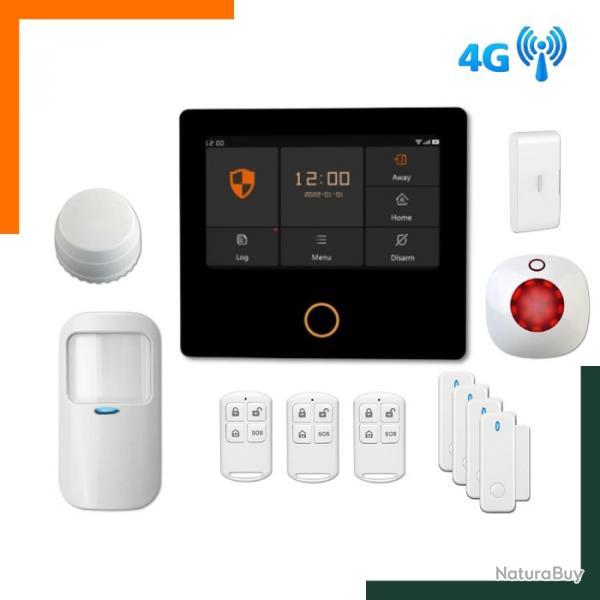 Kit d'alarme maison sans fil GSM, 4G, Installation facile Autocollants dissuasifs Spray de dfense