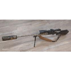 CARABINE REMINGTON 700 EN CALIBRE 22.250 REM AVEC LUNETTE,MODERATEUR DE SON ET BI-PIED:1100 EUROS