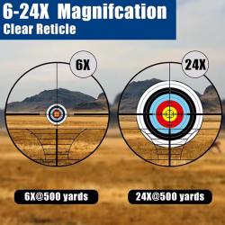 Lunette de tir bestsight AO 6-24x50 mm RÉTICULE LUMINEUX +collier offert ! Z