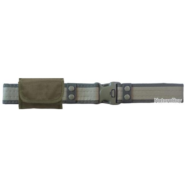 Ensemble Ceinture tactique Kaki + une cartouchiere ceinture Kaki 10 munitions calibre 12