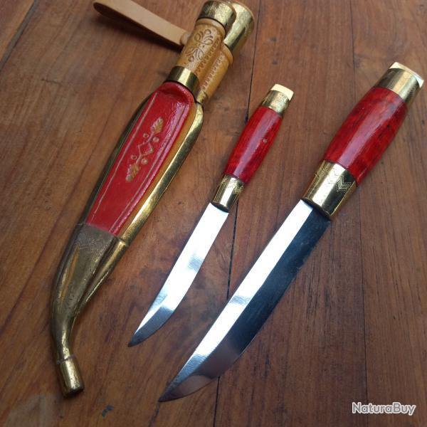 Magnifique Duo de PUUKKO LISAKKI JARVENP de KAUHAVA FINLAND avec Fourreau en Cuir