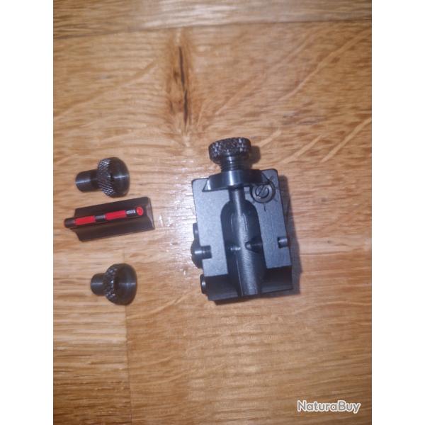3 Viseurs  peep en acier usin marque NEOG + guidon a fibre optique