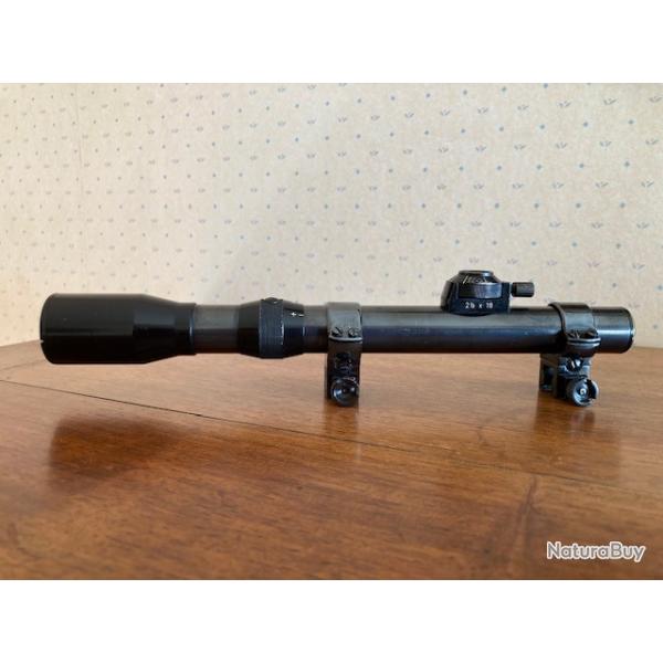 Lunette Allemande SCHMIDT & BENDER  Wetzlar 2,5 x 18 avec montage acier drivable pour rail de 11 mm