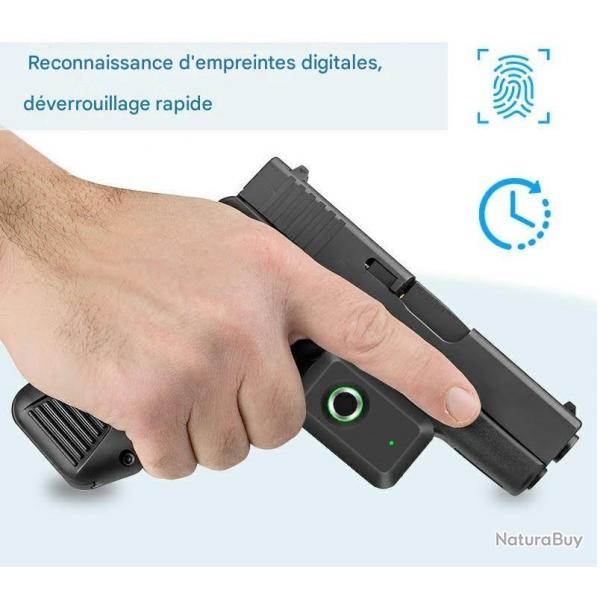 Verrou de pontet biomtrique avec 2 cls de secours