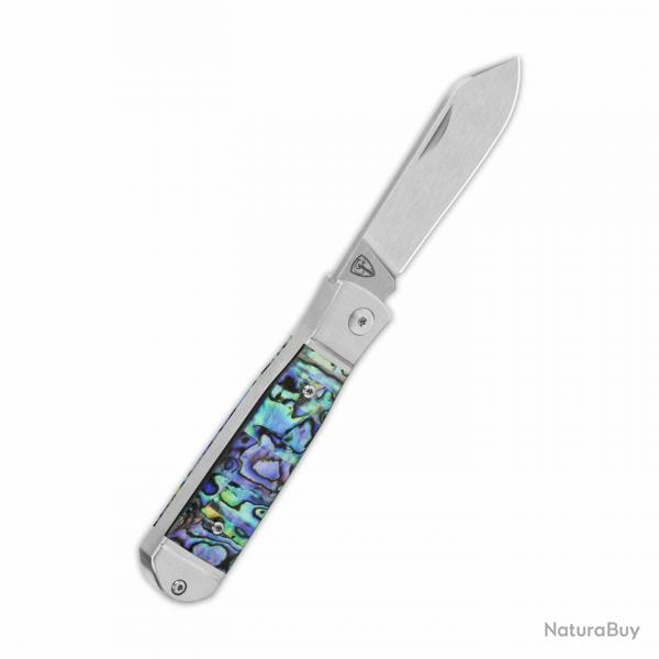 Couteau QSP Jumping Jack Slip Joint Lame Acier 14C28N Sheepsfoot Manche Abalone QS167A