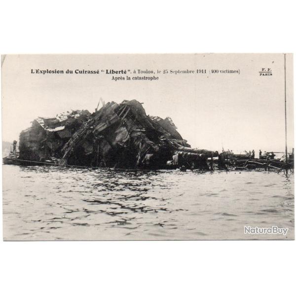 CPA - Marine Militaire -L'explosion du cuirass libert a - TOULON - Le 25 septembre 1911- N3195