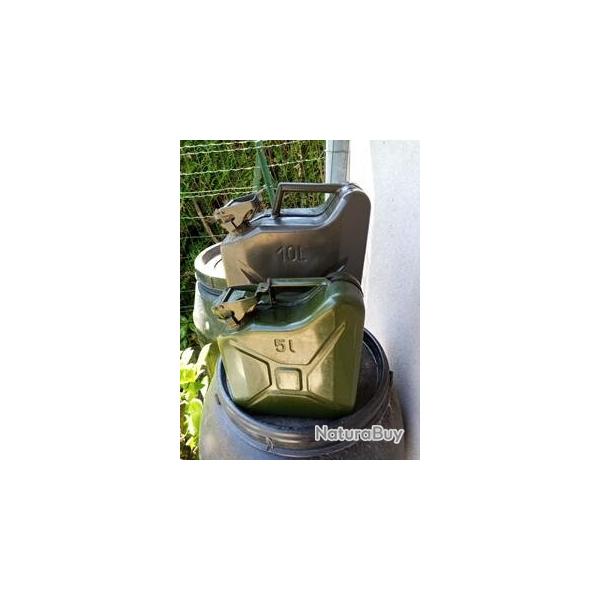 lot de 2 jerricans mtalliques 10L et 5 L