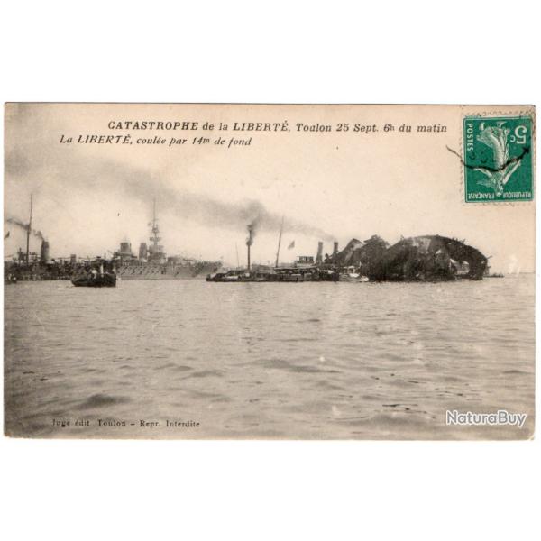 CPA - Marine Militaire -catastrophe de Libert -Toulon 25Sept 6h du matin La Libert coule N1590