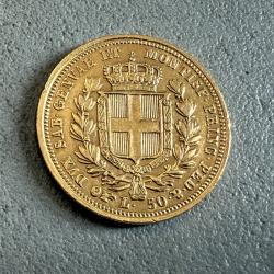 Pièce 50 Lire 1833 or, Monnaie, Italie, Charles Albert - Piémont Sardaigne