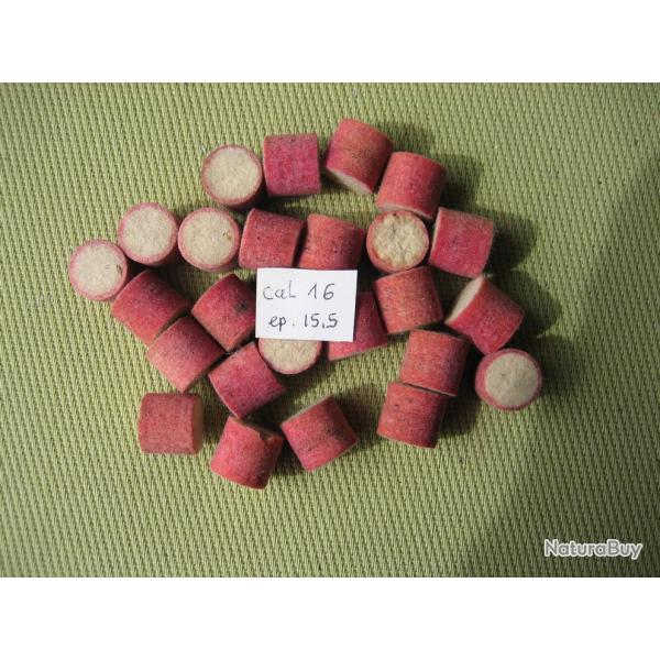 Rares...  Bourres feutre rose 1re qualit cal 16 hauteur 15,5 mm
