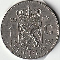Pièce de Monnaie Pays Bas 1 gulden Juliana argent 1967