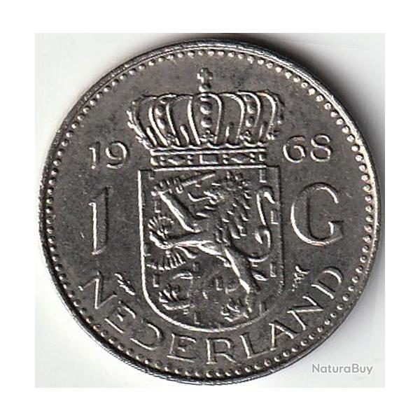 Pice de Monnaie Pays Bas 1 gulden Juliana argent 1968
