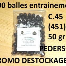 100 balles rondes entrainement cal 45 (451) PEDERSOLI sans plomb 5.00 Euros !! poudre noire (SI332)