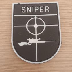 ÉCUSSON MILITAIRE TACTIQUE TIREUR D'ÉLITE 3D SNIPER CIBLE 7/5 CM PVC