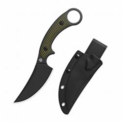 Couteau QSP Viper Lame Acier 10Cr15MoV Blk Manche G10 Od Green Étui Kydex QS166B2