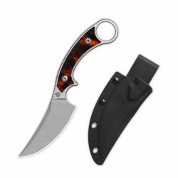 Couteau QSP Viper Lame Acier 10Cr15MoV SW Manche Tortoise Resin Étui Kydex QS166C1