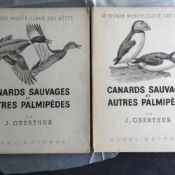 CANARDS SAUVAGES ET AUTRES PALMIPÈDES - 2 VOLUMES - J.OBERTHUR - 1948 - CHASSE
