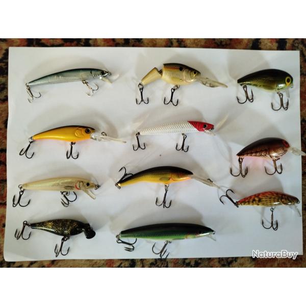 Lot de 11 leurres Rapala, lucky craft, storm