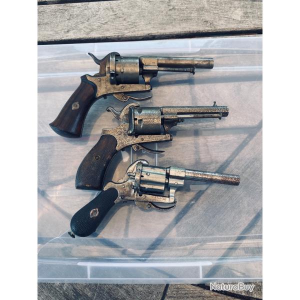 3 REVOLVERS A BROCHE A RENOVER
