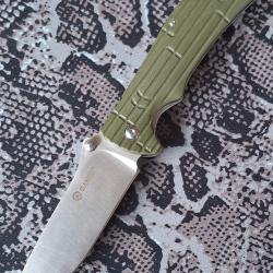 Ganzo 723GR - pliant - Lame 440C - Manche G10 vert OD & métal - Ambidextre